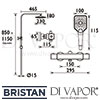 Bristan Craze Valve Rigid Riser and Diverter Dimensions